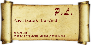 Pavlicsek Loránd névjegykártya